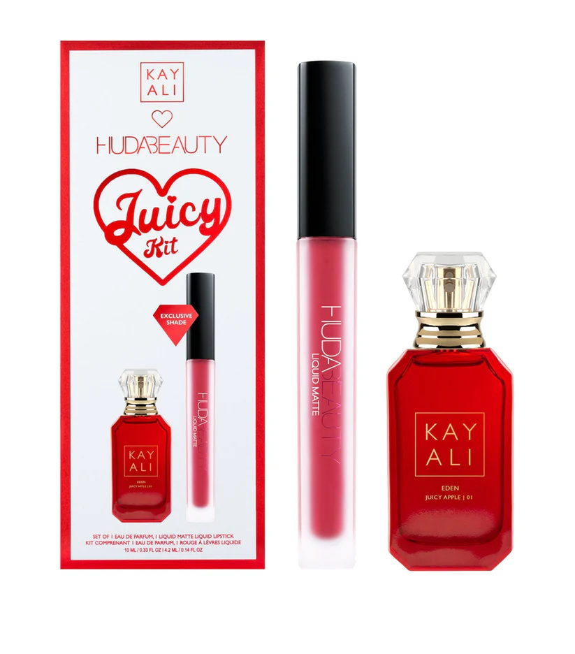 F6B5782A-2257-4DDB-AAE2-0AB691FDEC46 Huda Beauty Kayali Eden Juicy Apple | 01 Mini Perfume and Lip Set - Image 1